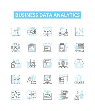 Business data analytics vector line icons set. Business, Data, Analytics イラスト素材