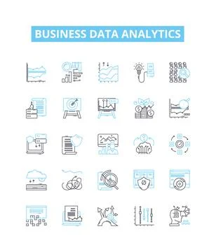 Business data analytics vector line icons set. Business, Data, Analytics イラスト素材