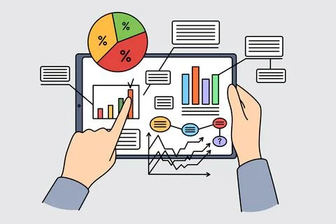 Business data and statistics concept Stock Illustration