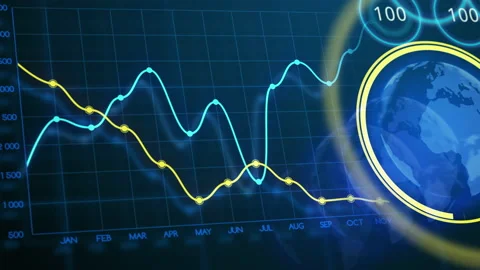 Business data chart or diagram showing global statistics Stock Footage 140790150