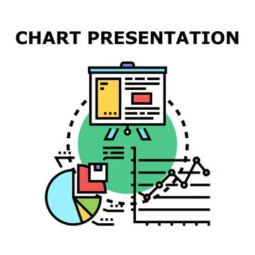 Business data chart presentation visualizing statistics 库存插图