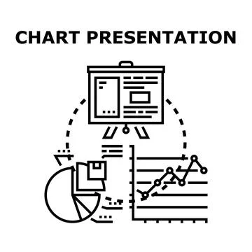 Business data chart presentation visualizing statistics Stock Illustration