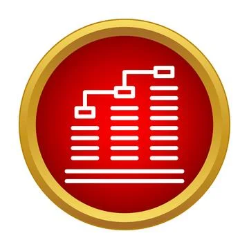 Business data chart progress success flat icon Stock Illustration