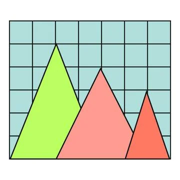 Business data chart showing decreasing financial trends Stock Illustration
