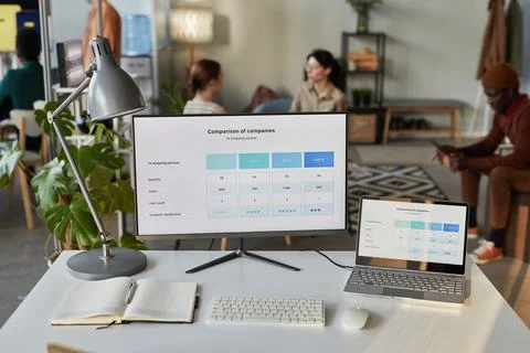 Business Data On Computer Screen Foto stock