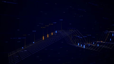 Business data of the currency rate chart and economics decrease and growth Stock Footage 119762697