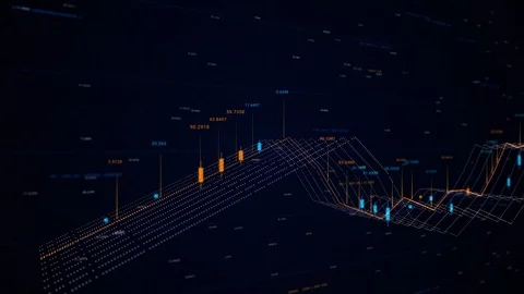 Business data of the currency rate chart and economics decrease and growth 库存影片 119809236
