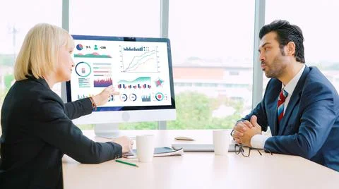 Business data dashboard analysis by ingenious computer software Stock Photos