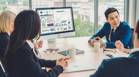 Business data dashboard analysis by ingenious computer software Stock Photos