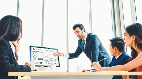 Business data dashboard analysis by ingenious computer software Foto stock