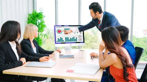 Business data dashboard analysis by ingenious computer software Stock Photos