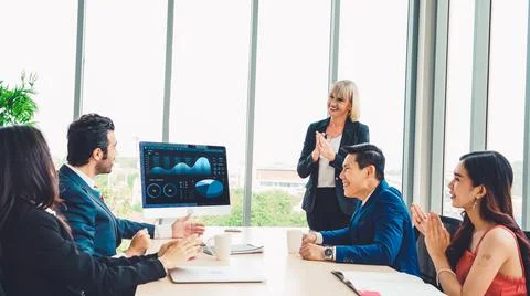 Business data dashboard analysis by ingenious computer software Stock Photos