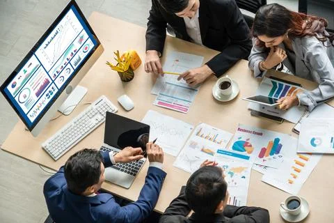 Business data dashboard analysis by ingenious computer software Stock Photos