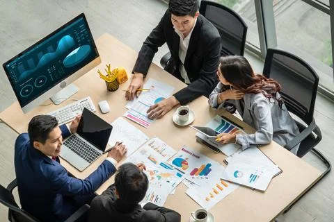 Business data dashboard analysis by ingenious computer software Stock Photos
