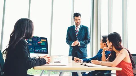 Business data dashboard analysis by ingenious computer software Foto stock