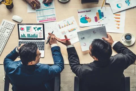 Business data dashboard analysis by ingenious computer software Foto stock
