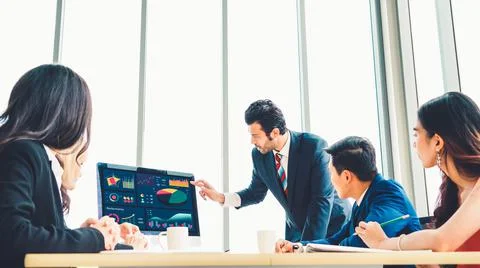 Business data dashboard analysis by ingenious computer software Stock Photos