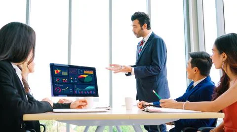 Business data dashboard analysis by ingenious computer software Stock Photos