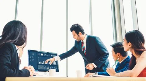Business data dashboard analysis by ingenious computer software Stock Photos