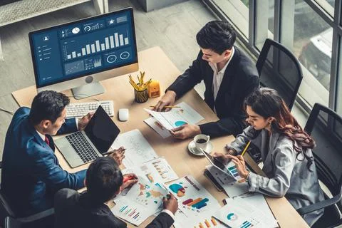 Business data dashboard analysis by ingenious computer software Foto stock