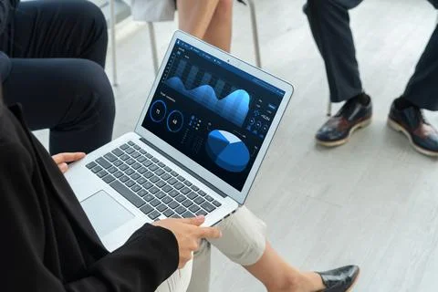 Business data dashboard analysis by ingenious computer software Stock Photos
