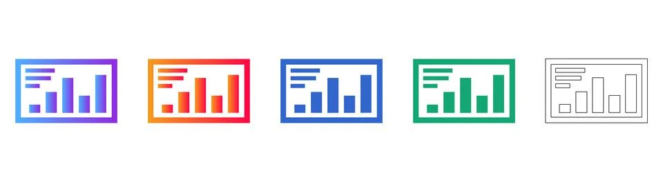 Business Data Dashboard Interface Icons 스톡 일러스트