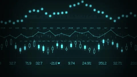 Business Data Exchange Graph in neon green Stock Footage 241632457