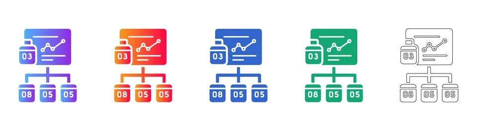 Business Data Flow Chart Icons Stock Illustration