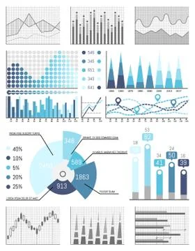 Business,  Data Flowcharts Visual Info Presentation イラスト素材