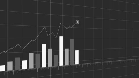 Business data graph with bar chart and line statistics animation background Stock Footage 336490891