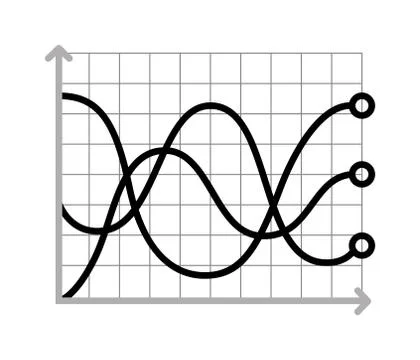Business data graph chart analytics vector elements black silhouette Illustrazione stock