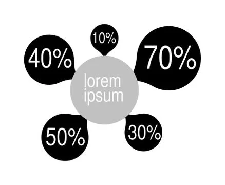 Business data graph chart analytics vector elements black silhouette Stock Illustration