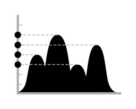 Business data graph chart analytics vector elements black silhouette Stock Illustration