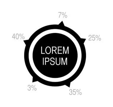 Business data graph chart analytics vector elements black silhouette Illustrazione stock