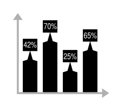 Business data graph chart analytics vector elements black silhouette Illustrazione stock