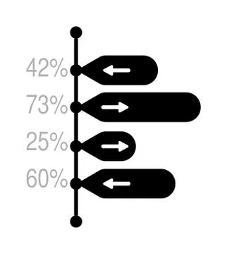 Business data graph chart analytics vector elements black silhouette Illustrazione stock