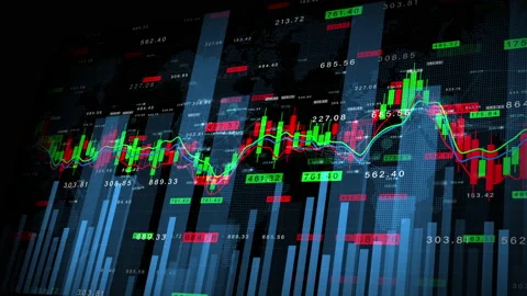Business data hologram graph chart stock exchange finance investment Stock Footage 221160135