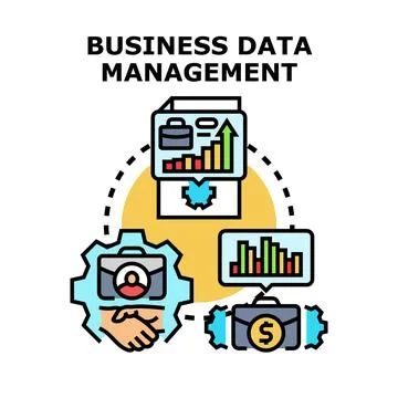 Business data management process optimizing financial growth 스톡 일러스트