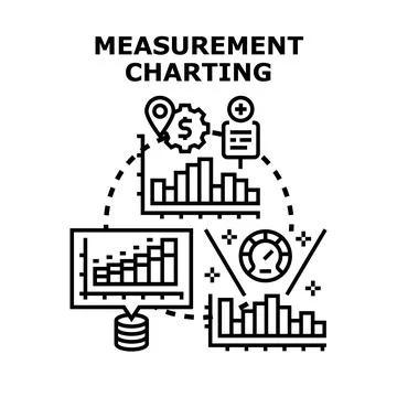 Business data measurement and charting process concept Stock Illustration