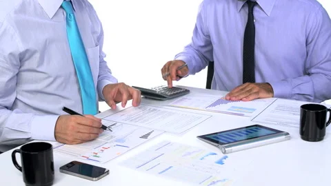 Business data meeting  Video stock 210507679