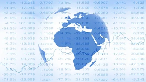 Business data motion with blue earth planet animation background Stock Footage 340237755