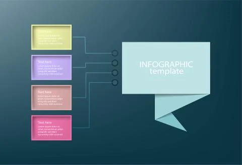 Business data presentation infographic template with 4 options. Stock Illustration