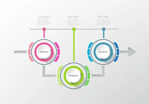 Business data presentation infographic template with 3 options. Stock Illustration