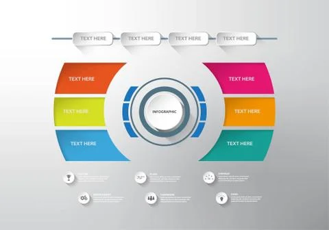 Business data presentation infographic template. Stock Illustration