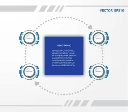 Business data presentation infographic template with 4 options. Stock Illustration
