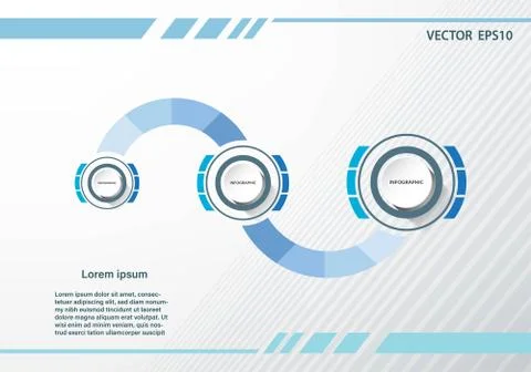 Business data presentation infographic template with 3 options. Stock Illustration