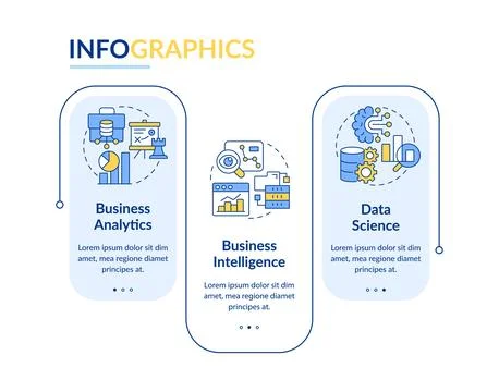 Business data processing rectangle infographic vector Stock Illustration