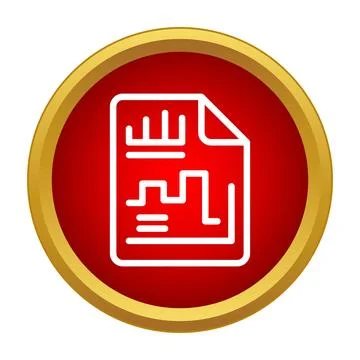 Business data report document file icon red 스톡 일러스트