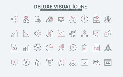 Business data research, analysis of algorithms, statistics and analytics line 스톡 일러스트