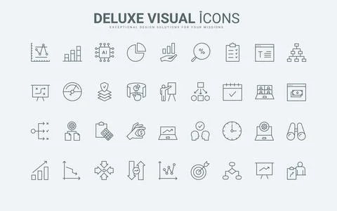 Business data research, analysis of algorithms, statistics and analytics line Stockillustratie